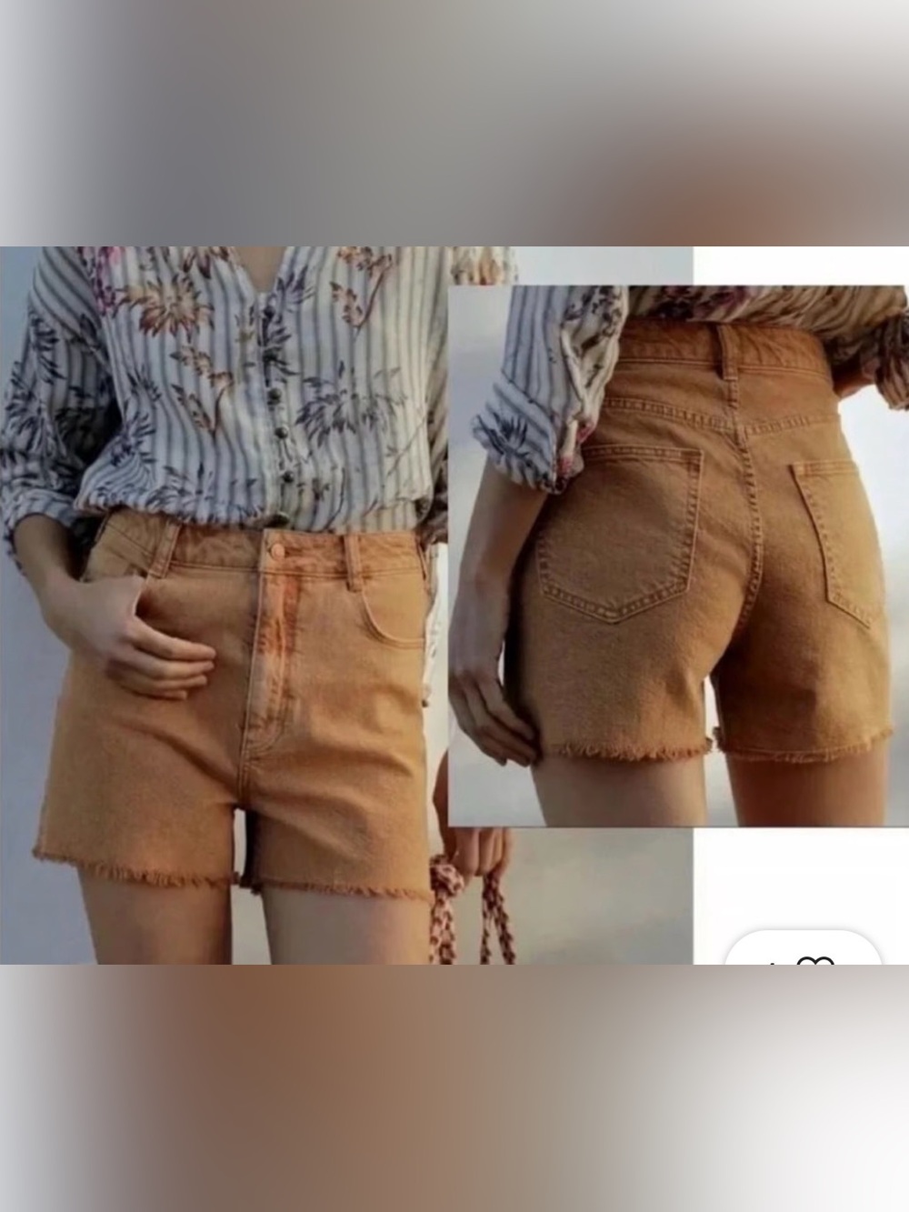 Anthropologie Pilcro Ultra High Rise Ochre Shorts Size 28 Frayed Hem Cut offs
